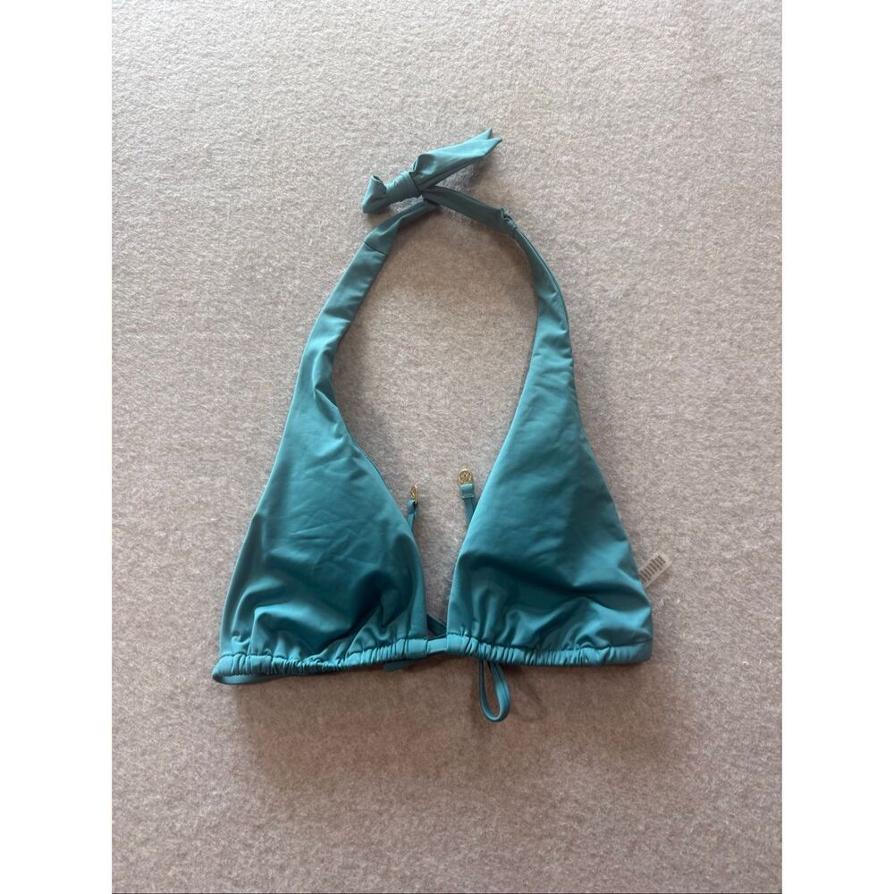 Victoria secret swim teal blue halter bikini top L